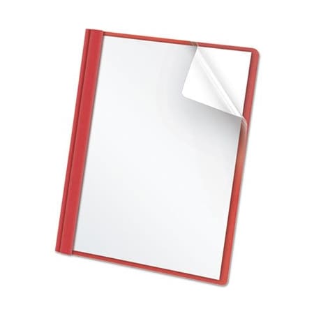 Tops Business Forms Oxford, Clear Front Report Cover, 3 Fasteners, Letter, 1/2in Capacity, Red, 25PK 55811
